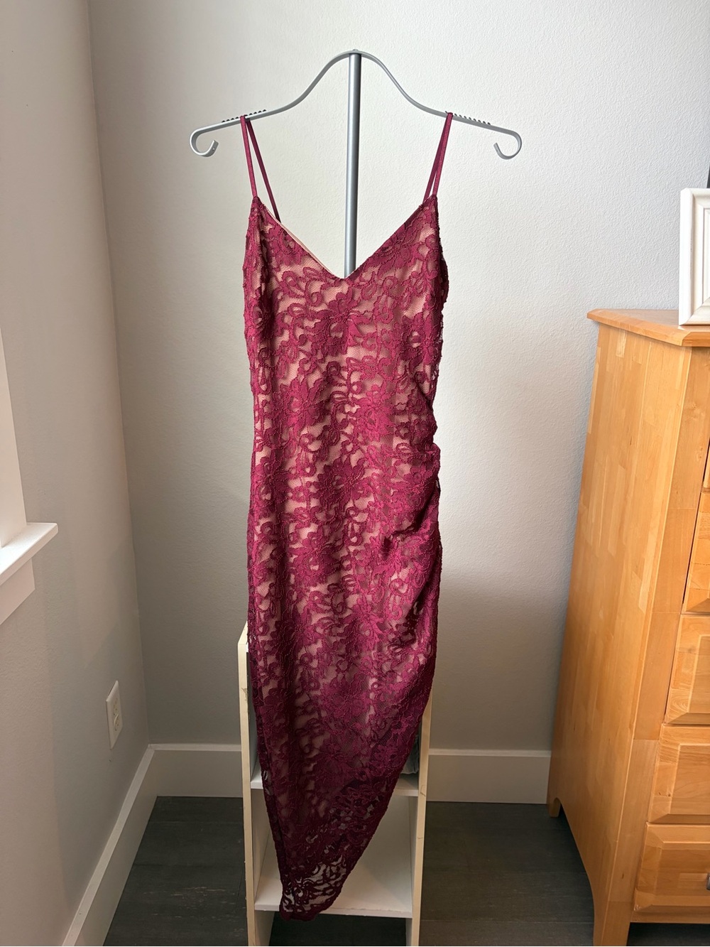Lovely Day Burgundy Lace Chemise Slip